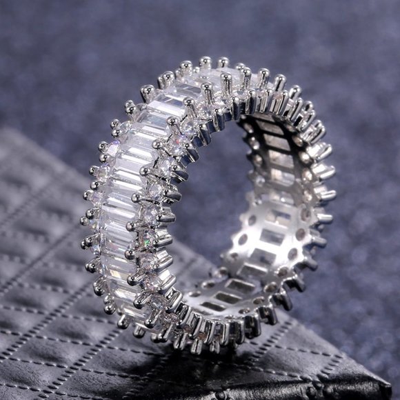 💝  Fashion Dainty Gems Zircon Beautiful Eternity Rings for Women, EVGG1369 - Picture 3 of 8